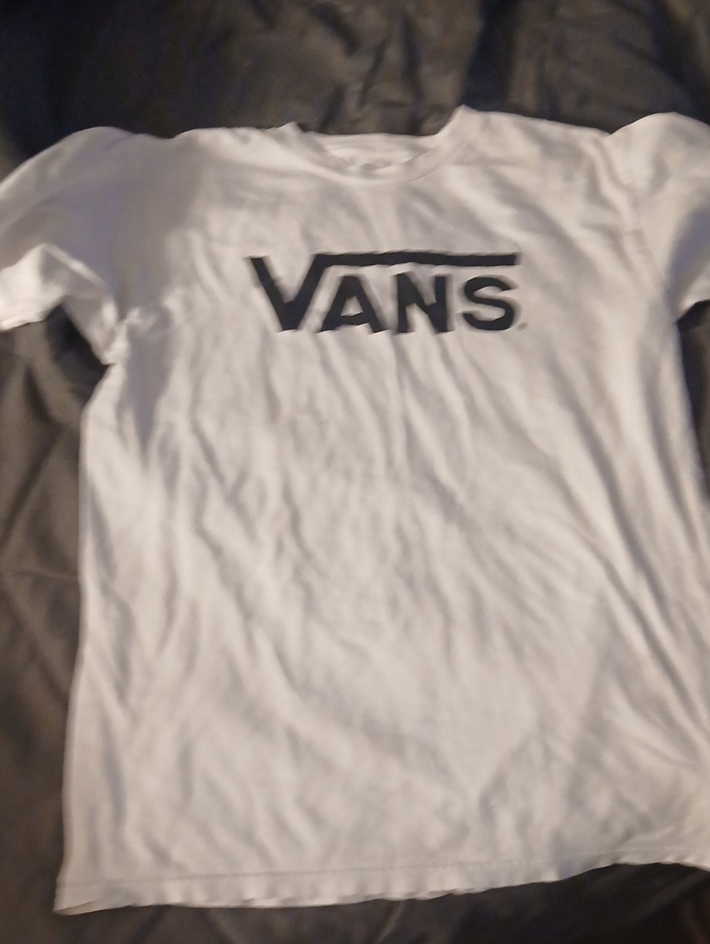 Vans White Tee with Black Logo - Kids Short Sleeve Medium
